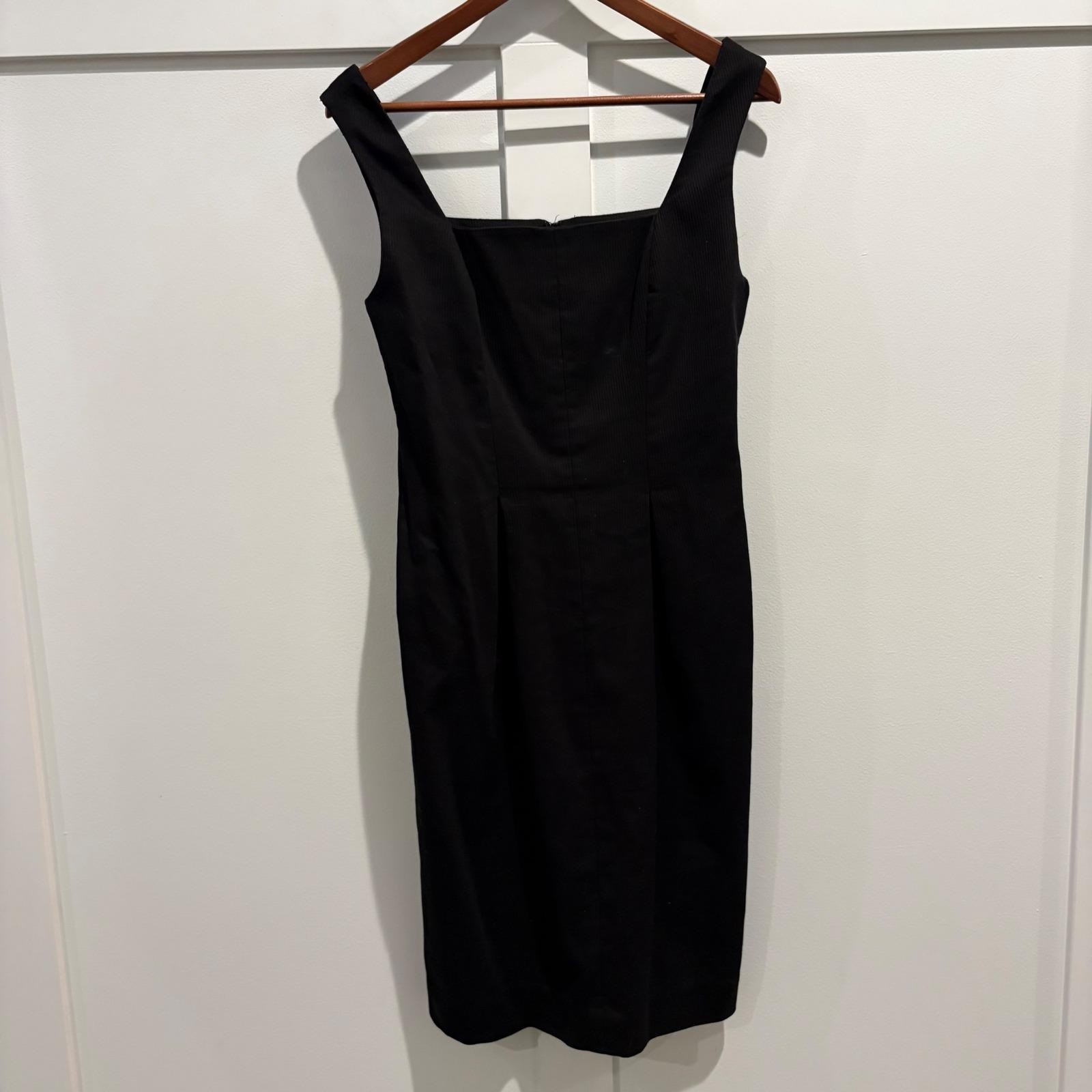 Vintage Lillie Rubin Black Sheath Dress Women Small Mod Minimalist Cocktail USA