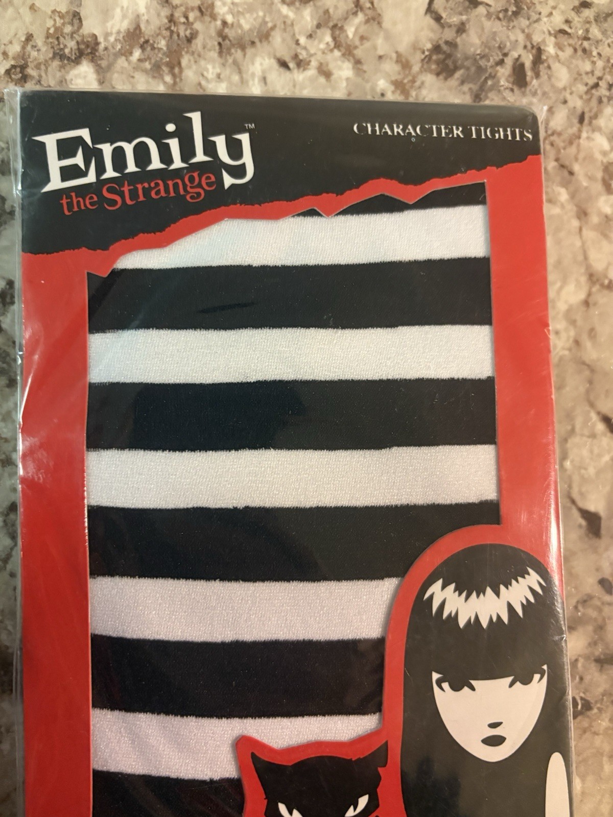 2004 Emily The Strange Black And White Striped Tights Cosmic Debris Rare New