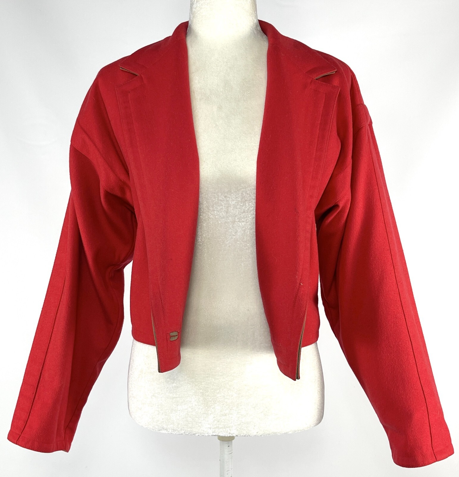 Very Rare Vintage late 70’s Gianni Versace Red Wool Short Jacket Made in Italy