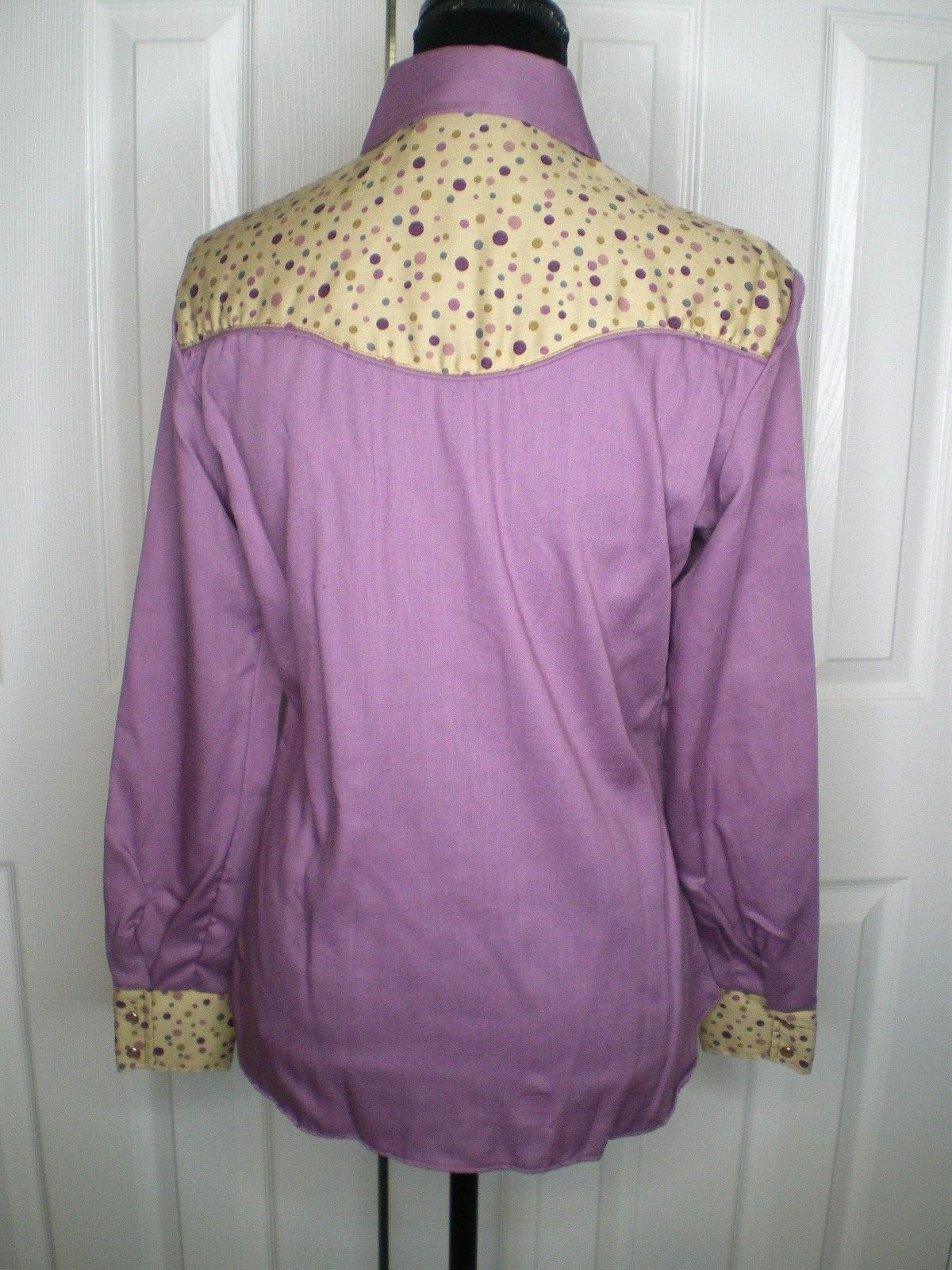 NOS USA Made Tem Tex Western Women’s Long Sleeve Rockabilly Snap Shirt 14