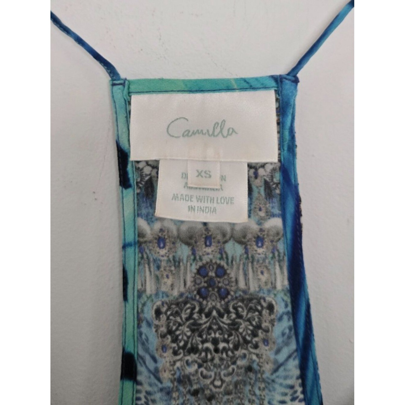Camilla Moon Dance Feather T Back Shoestring Top Size XS