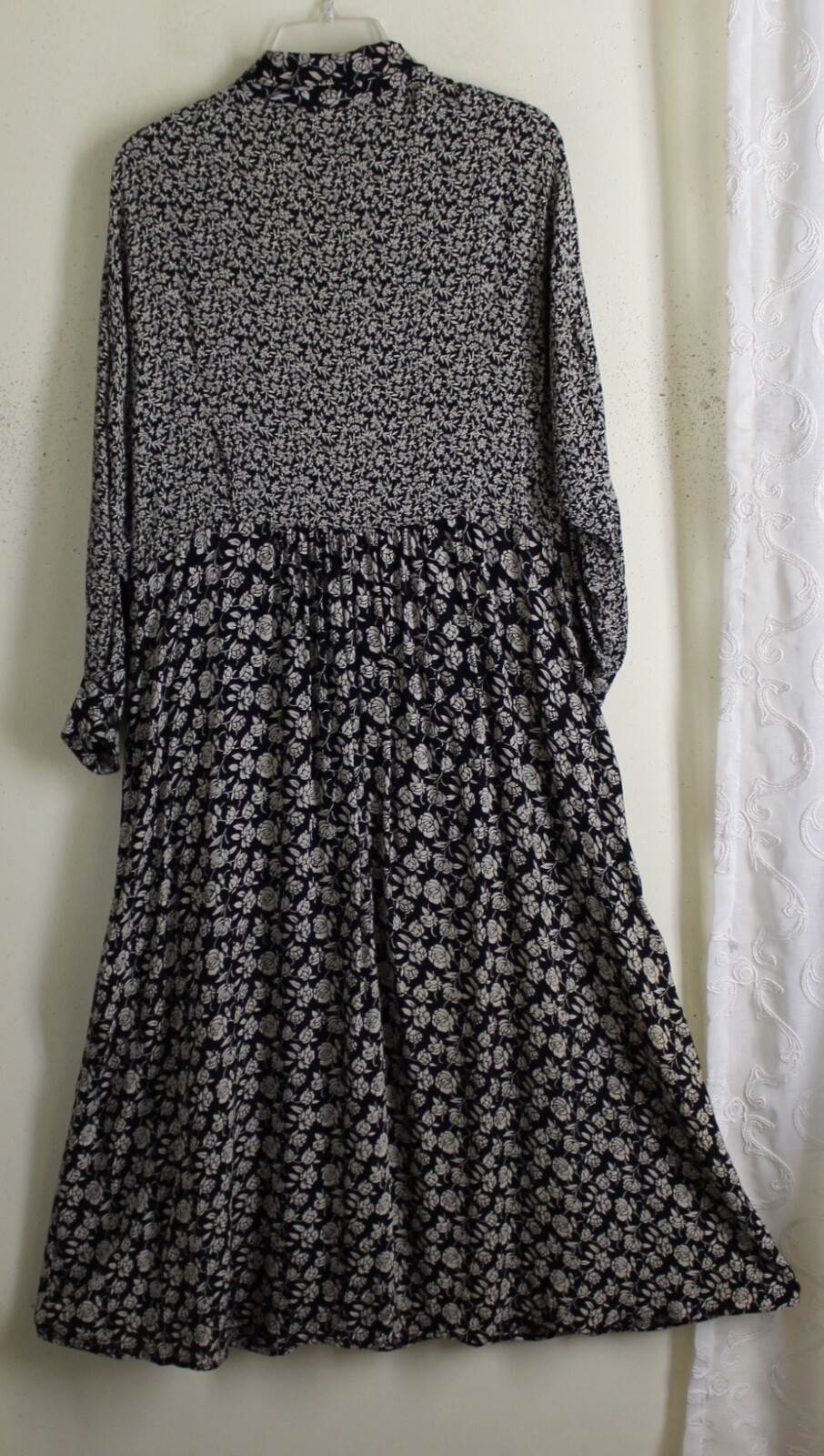 Autumn Moon 80s 90s OS S M 4 6 8 10 Vtg Boho Rayon Hippie Rose Long Full Dress