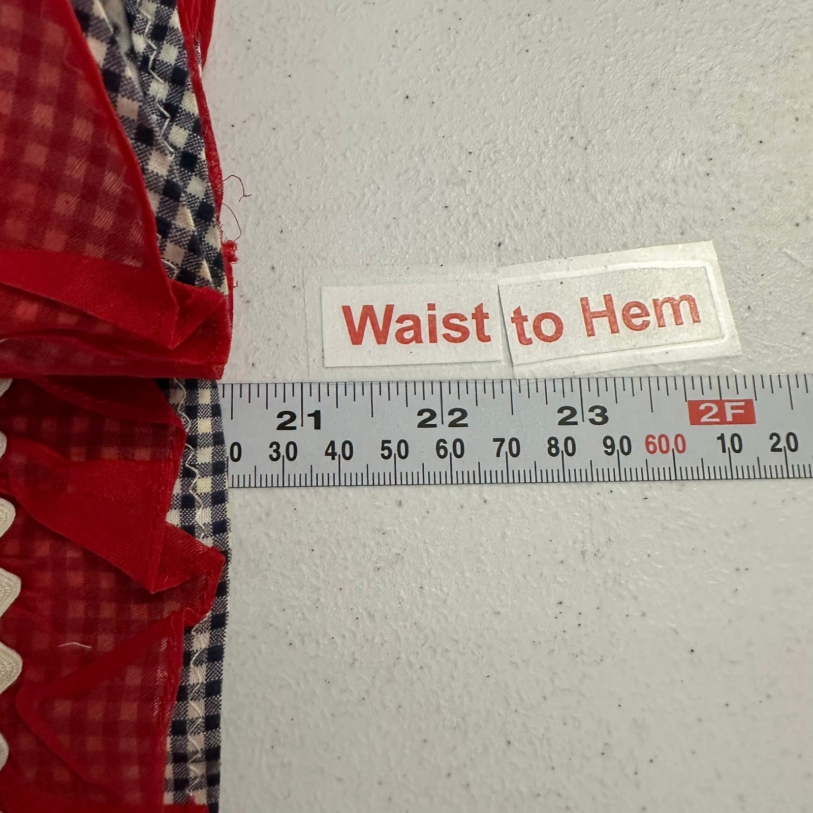 Vintage Womens Handmade Gingham Cottagecore Skirt Size L Rockabilly Folk Pinup