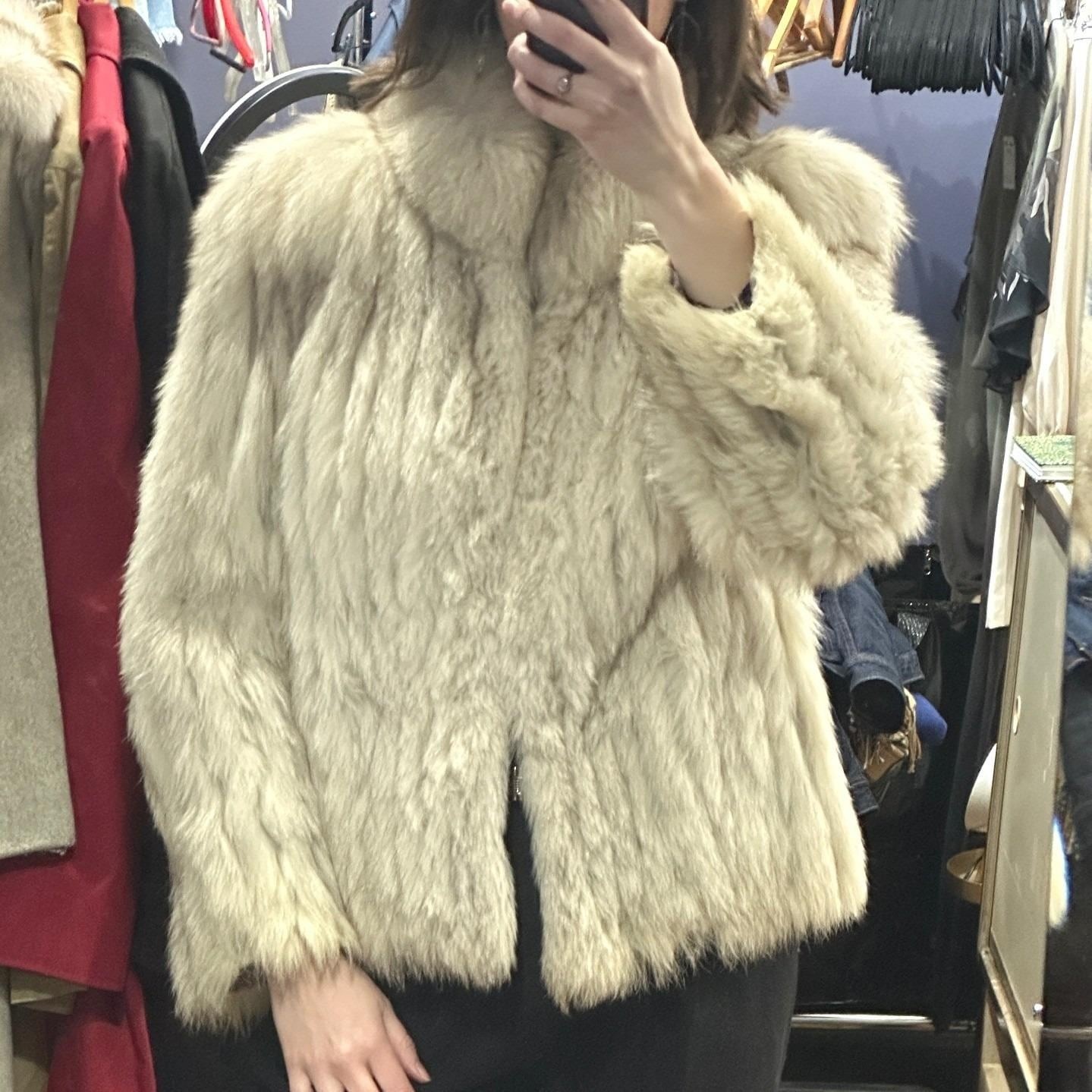 Saga Fox Arctic Fox Fur Jacket Silver Fox Coat Luxe Vintage Glam