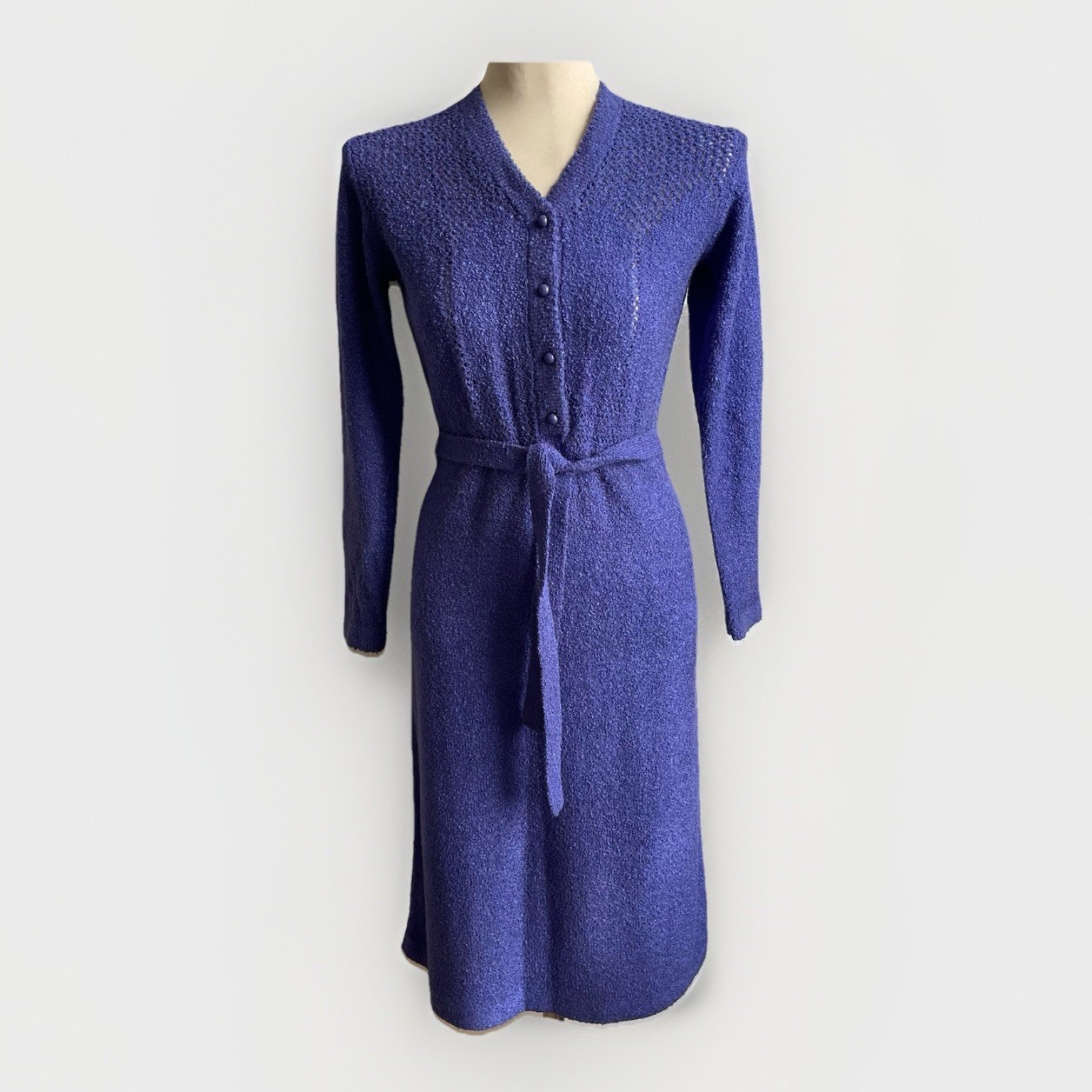 NWT Deadstock Vintage Just Mort Knit Dress Periwinkle Blue Chenille Purple Small