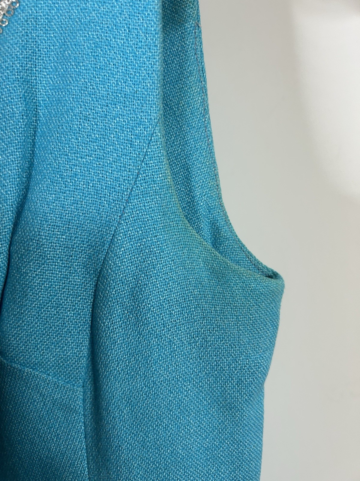 Vintage 1970’s Dress Women’s Blue Aline Midi Party Sleeveless