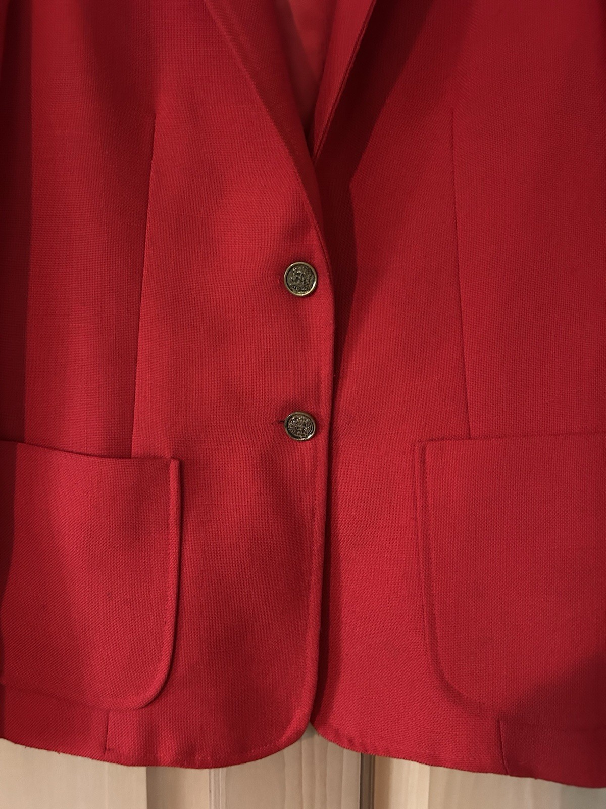 Vintage 80s Brooks Addition Vibrant Red Blazer Corporate Power Suit Jacket 9/10