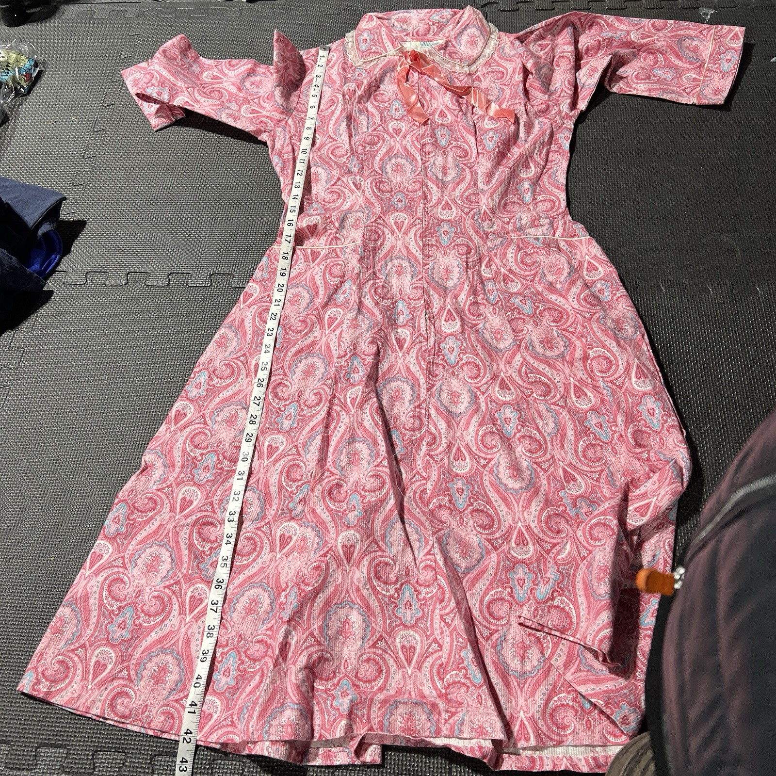 Vintage Milgrim Cotton Paisley Midi Dress Sm Med Boho Cottagecore Western Regal