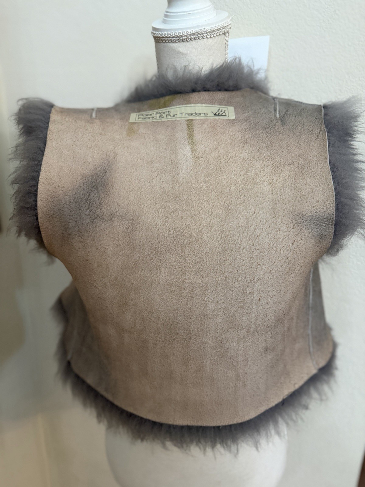 Vintage Real Fur Grey Vest Small Polar Port Fur & Traders