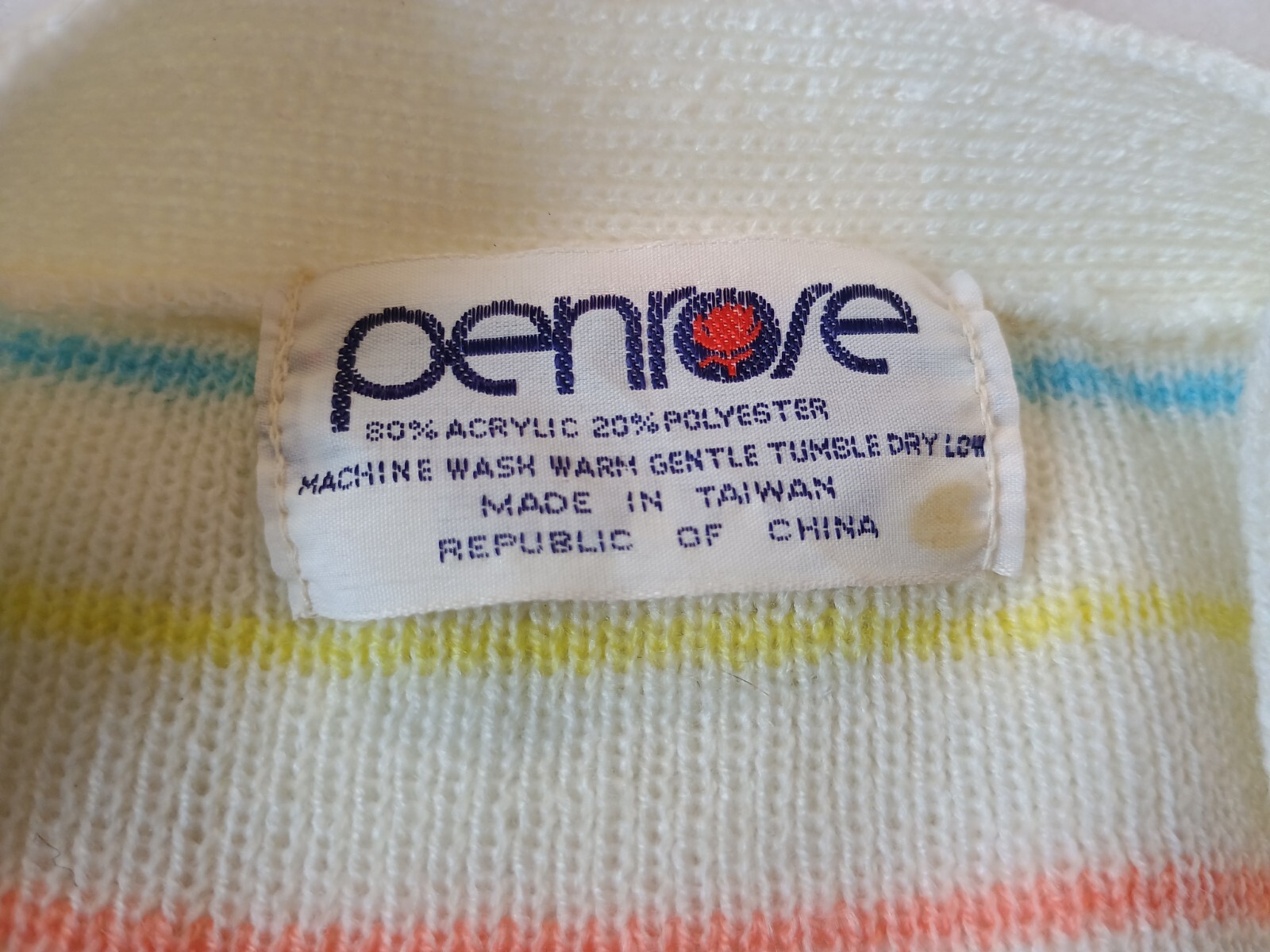 Penrose Striped Short Sleeve Cardigan Sweater w Pockets & Belt XS Vintage NWT