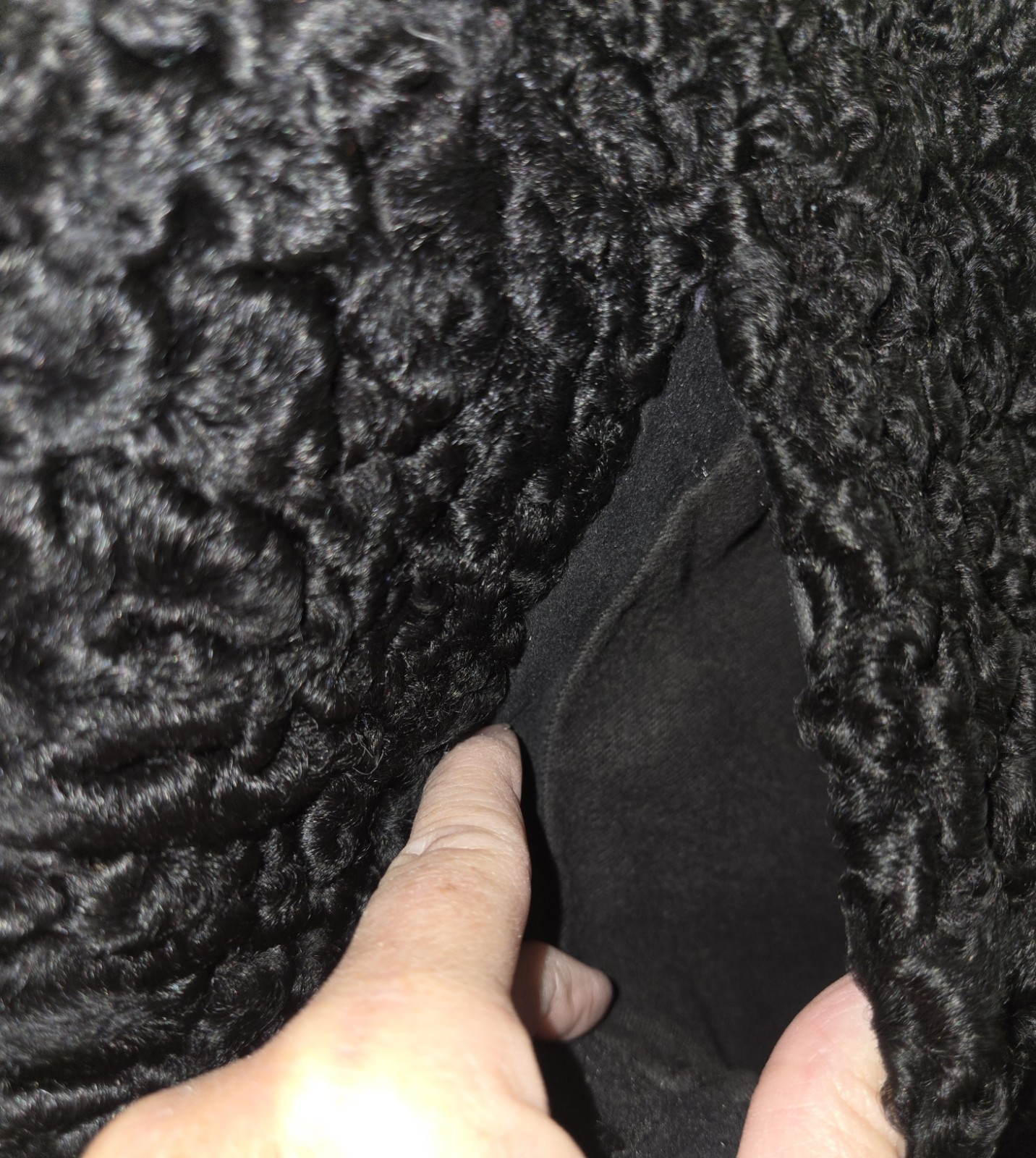 RARE Vintage Women’s Ukhara Karakul USSR Black Persian Lamb Fur Coat Small