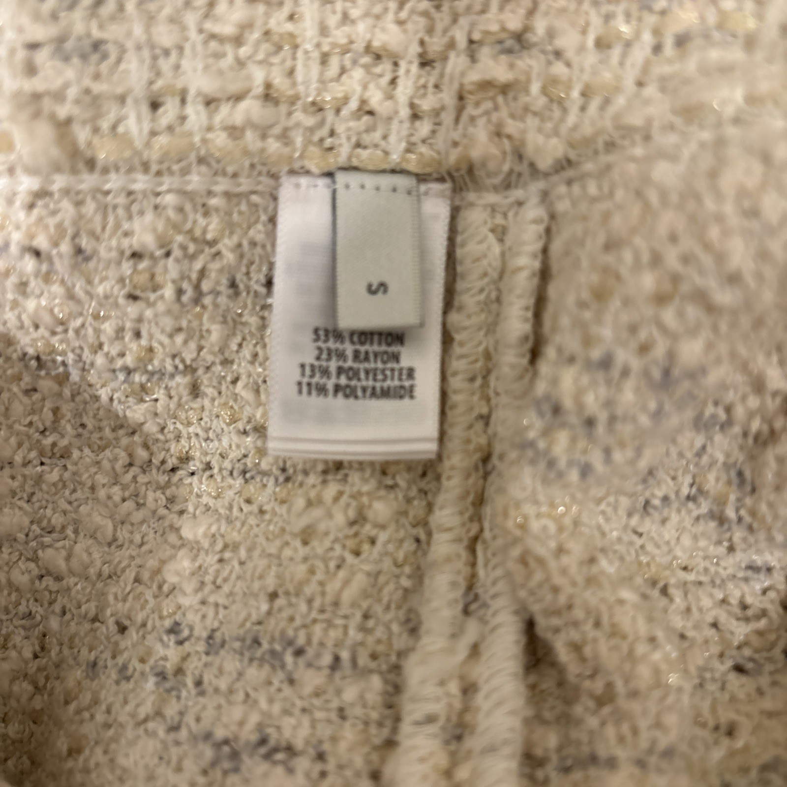 ST. JOHN ivory/ecru beige boucle straight leg pants Size S AS IS