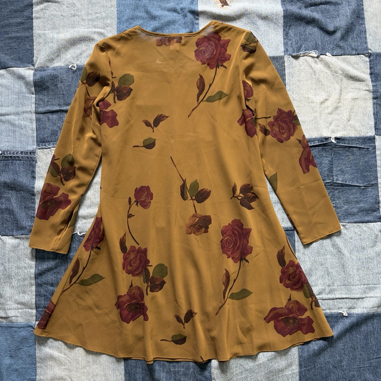 stunning vintage 80s sheer menu floral roses dress made in USA tagged size 6