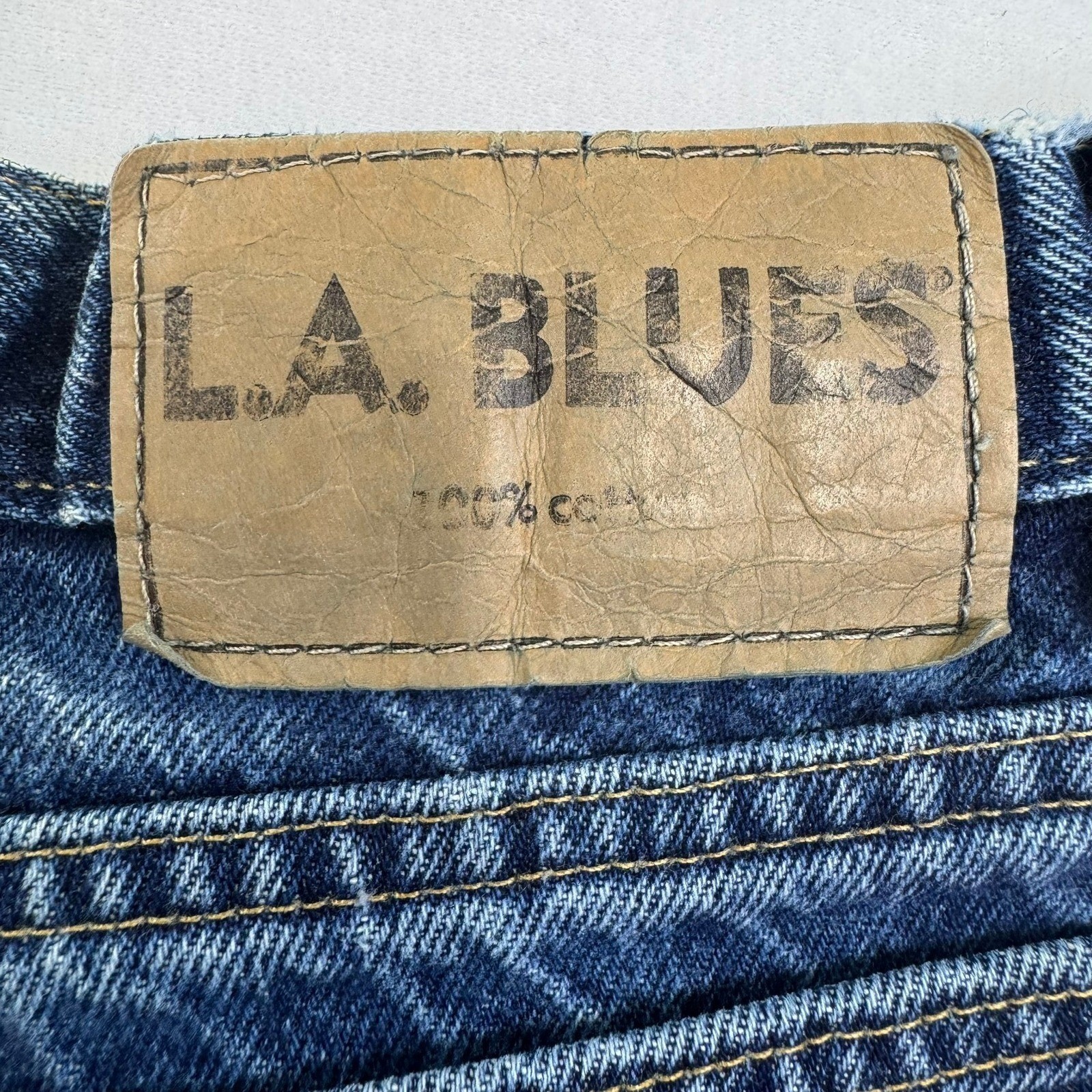 Vintage High Waisted LA Blues Tapered Leg Jeans Medium Wash Cotton Size 10