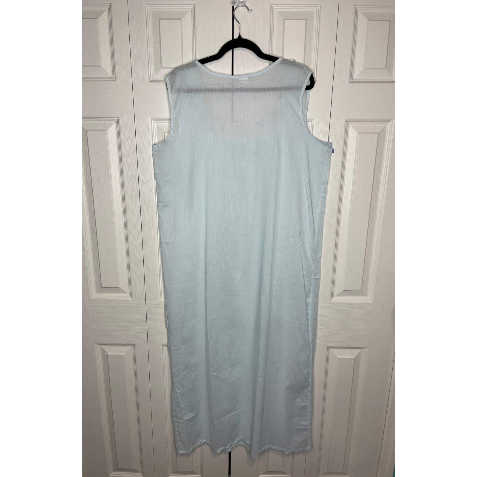 Sheila Anne House Dress Nightgown Vintage Cottagecore Coquette Blue Cotton Large