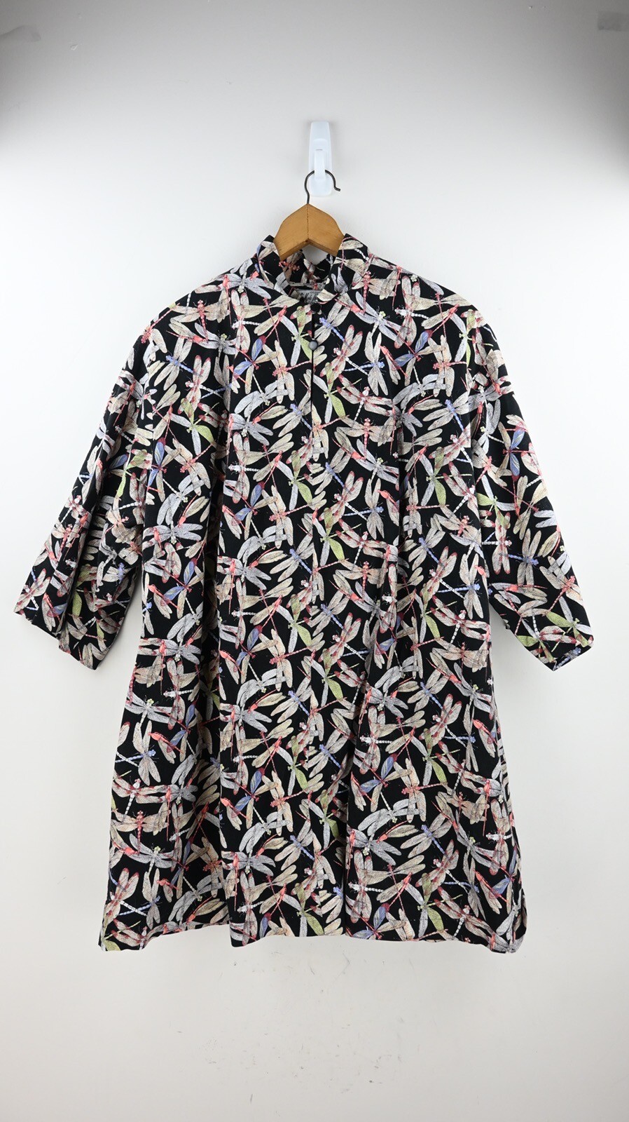 Vintage Merle Stephens dragonfly print shirt /dress O/S