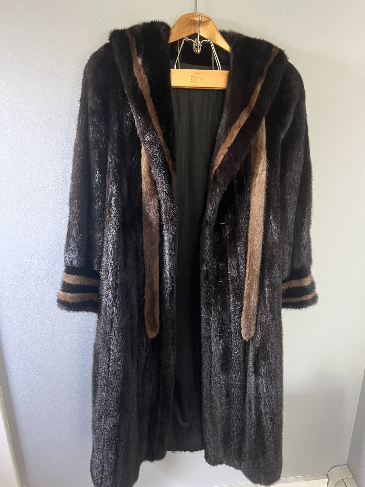 VTG Mink Fur Long Full Length Coat Custom Womens Brown/Demi Sailor/Nautical READ