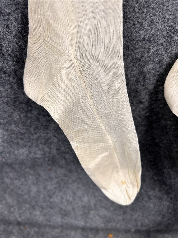 antique stockings women’s long white small 19thc original