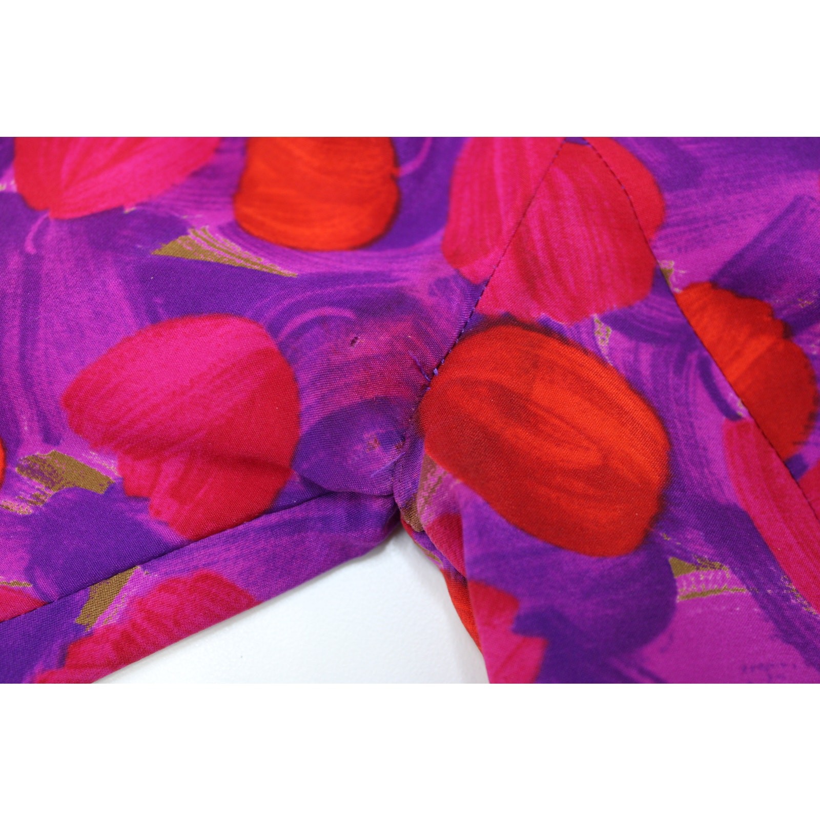Vintage 80s Arnold Scaasi Floral Pleated Belted Silk Lined Dress Size 6