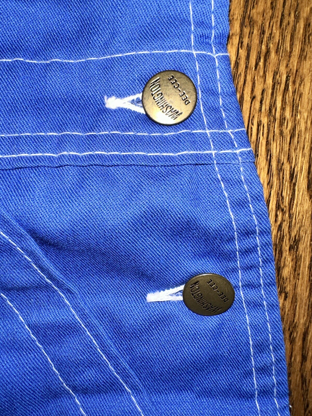 Vtg Washington Dee Cee Overalls Shorts Shortalls Blue 11/12 Not Denim Made USA