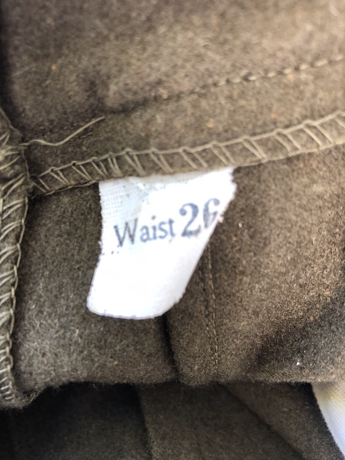 Vintage 1930s Wool Military Trouser Pants For Women In Olive Drab