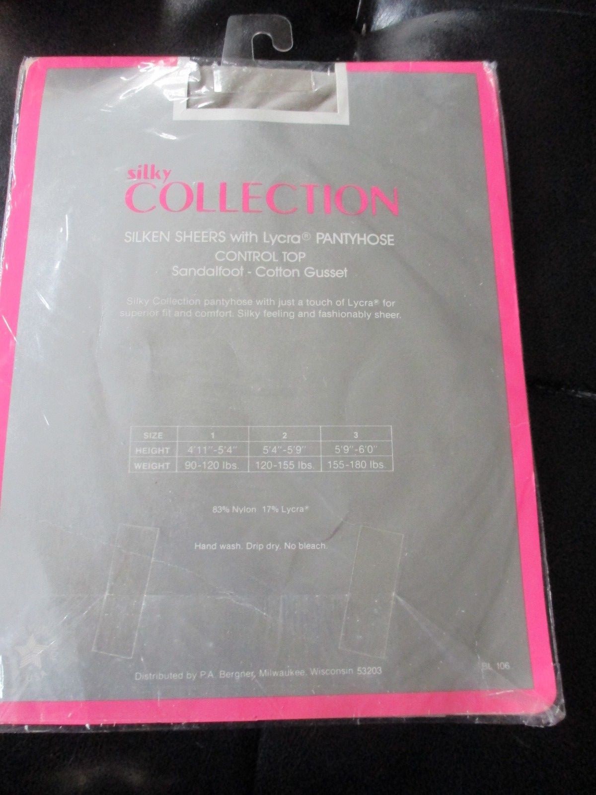 Vintage DOVE GREY Control Top Nylon PANTYHOSE-Size 1 -90 -120 lbs – 1980’s