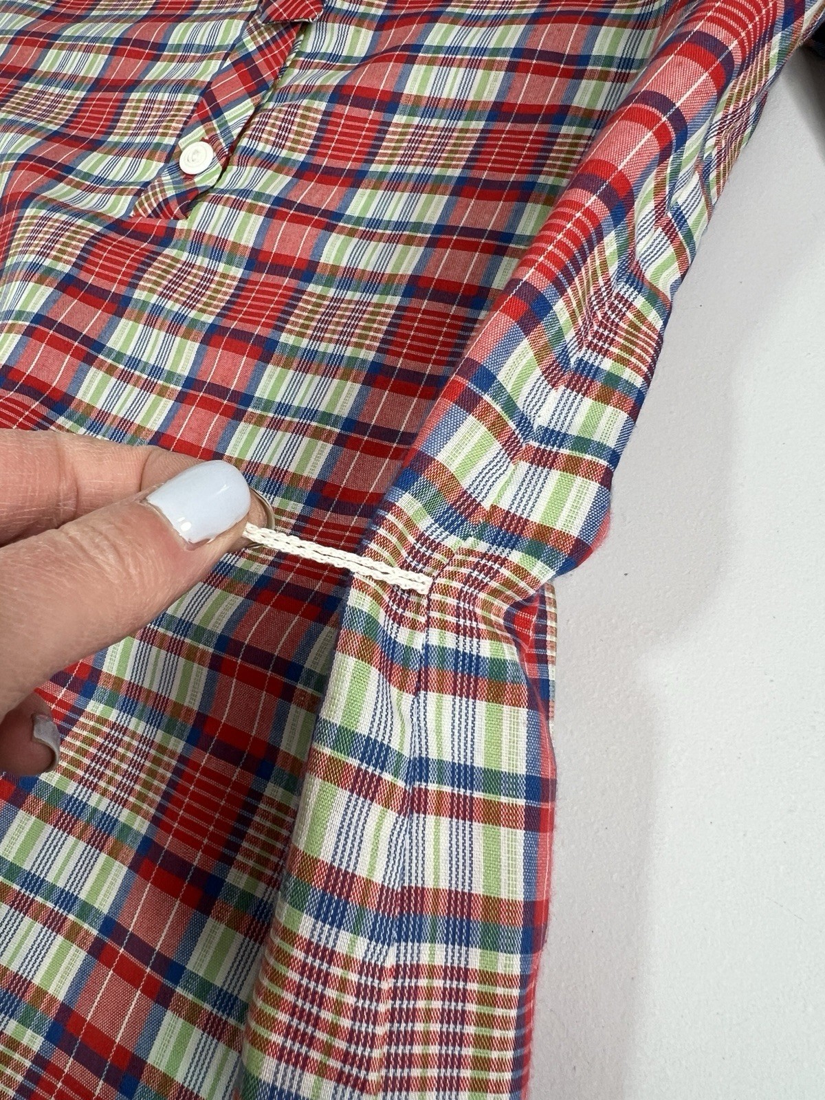 VTG Plaid Shift Dress Preppy Classic Button Bow Neckline Magnolia Shoppe Sz Med