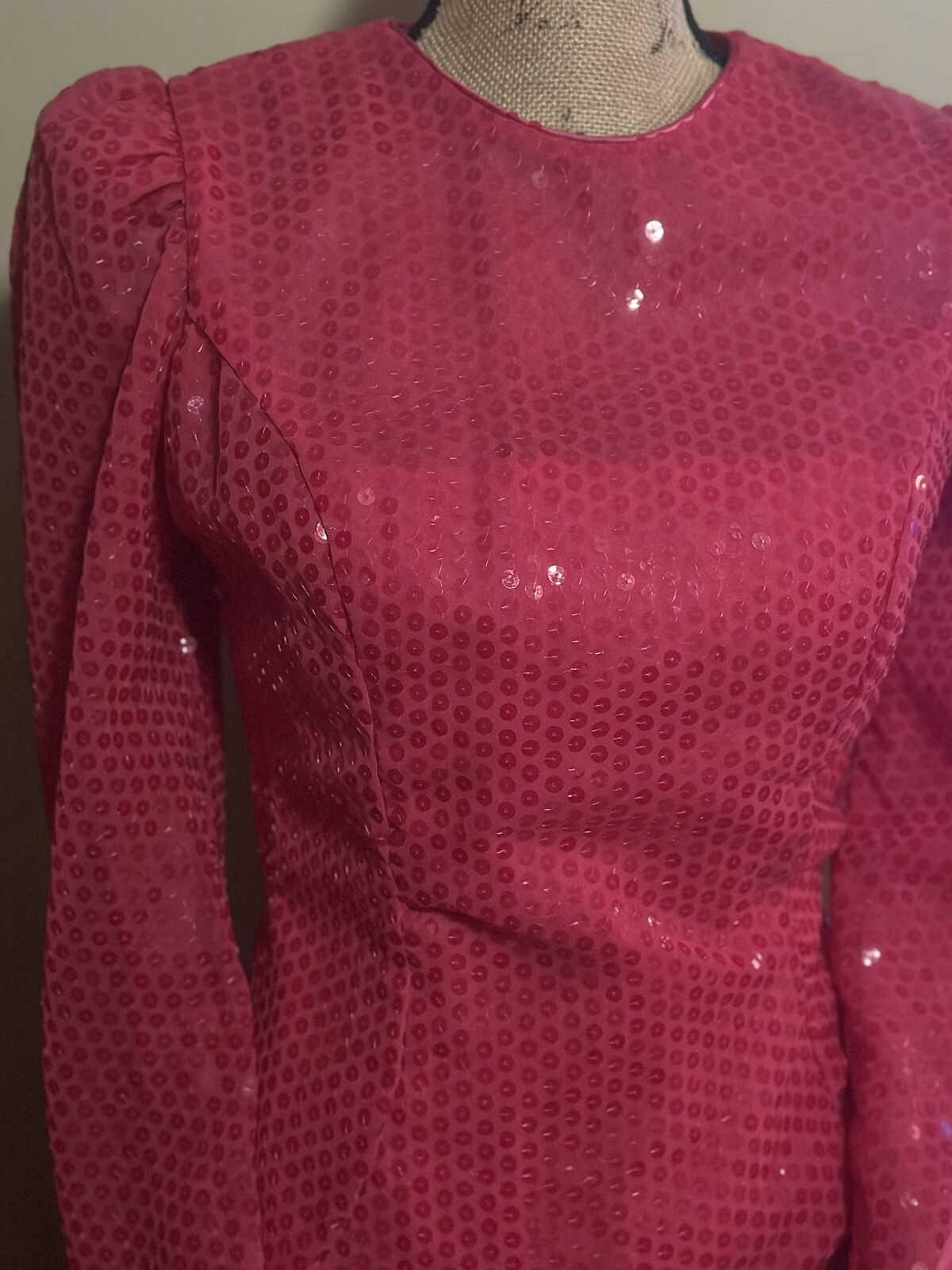 Vintage Totally 80s Madonna MTV Party Prom Dress Bubblegum Lace Sequin Bow 11/12