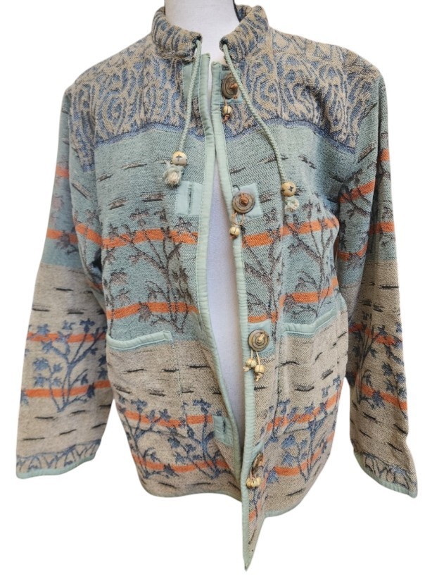 Flashback Vintage Tapestry Jacket Y2K 90’s Size XL Mandarin Collar