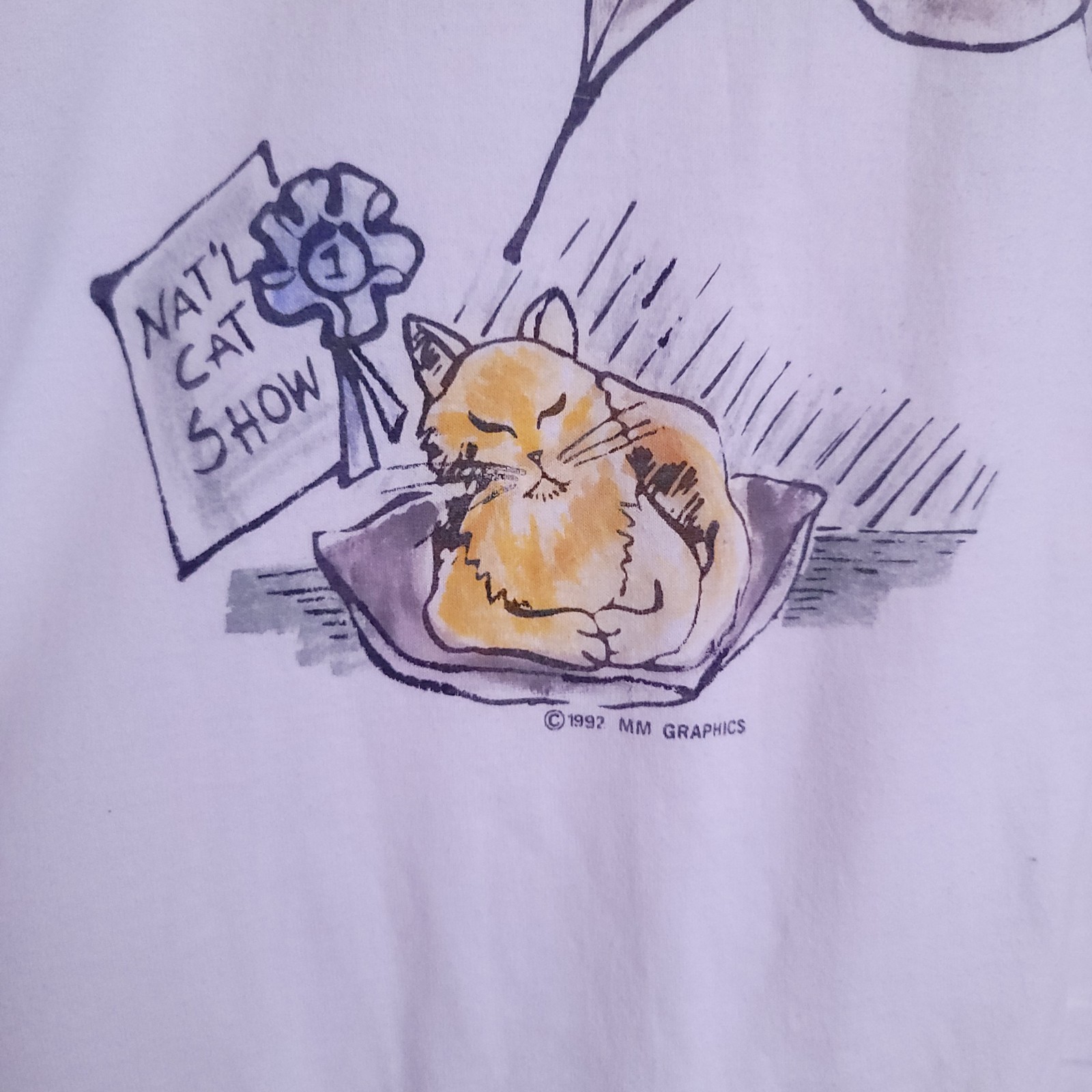 Vintage National Cat Show Musical Dance Shirt T-Shirt Large Single Stitch White
