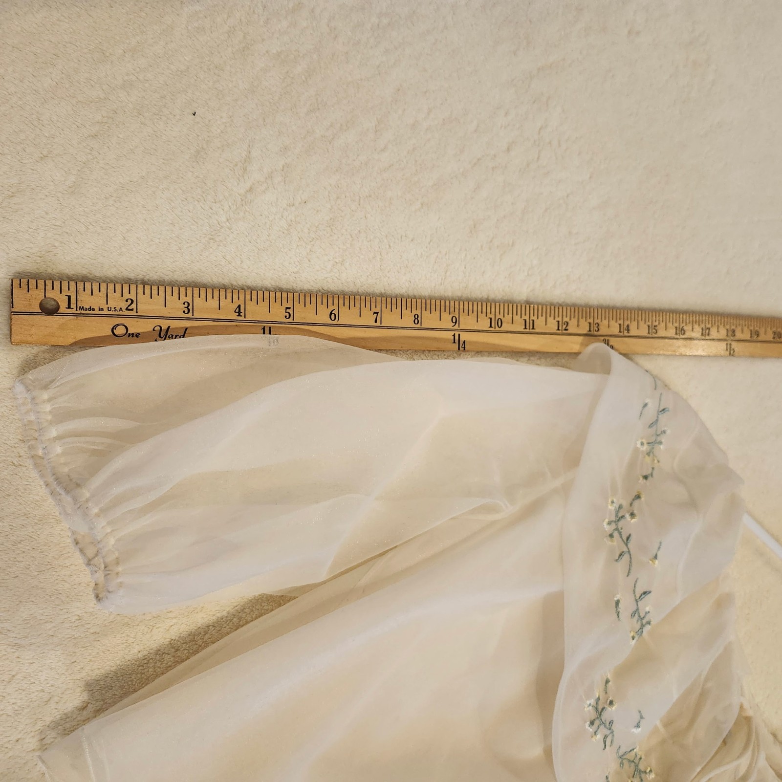 Vintage Vanity Fair Lingerie Bed Jacket Babydoll MED Shrug Embroidered USA