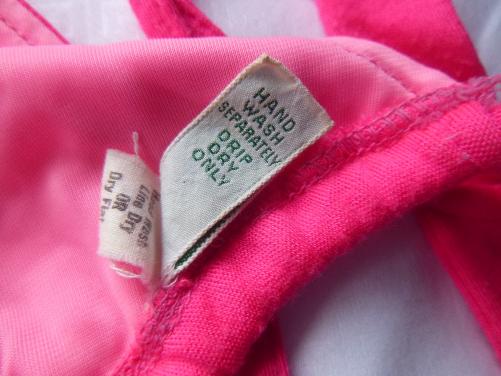 Vtg 70s Sears Jr Bazaar Hot Pink Knit Bikini Embroidered Flowers Heart Sz S