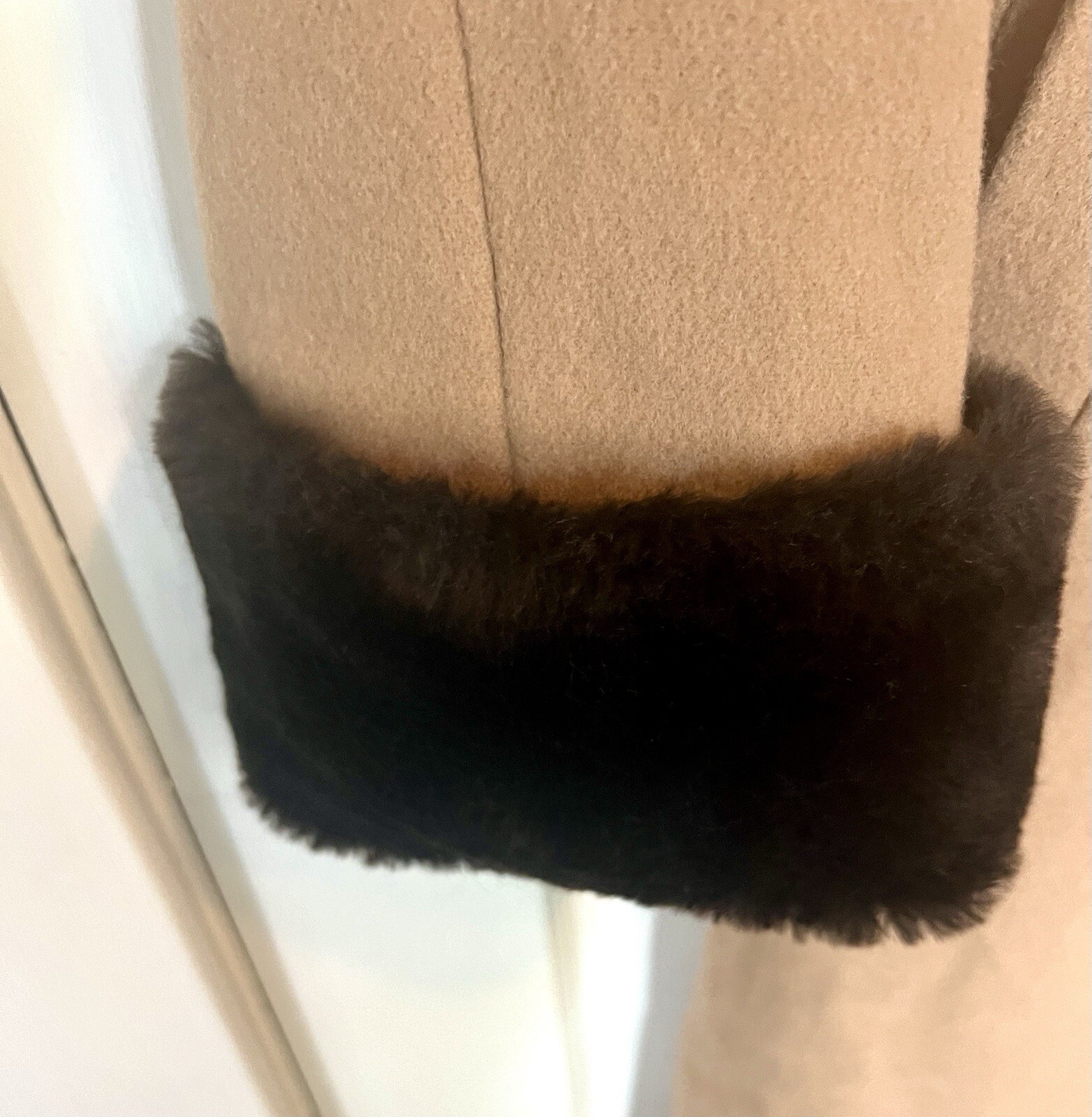 Vintage Size 4 Andrea Women’s Wool And Fur Trim Coat