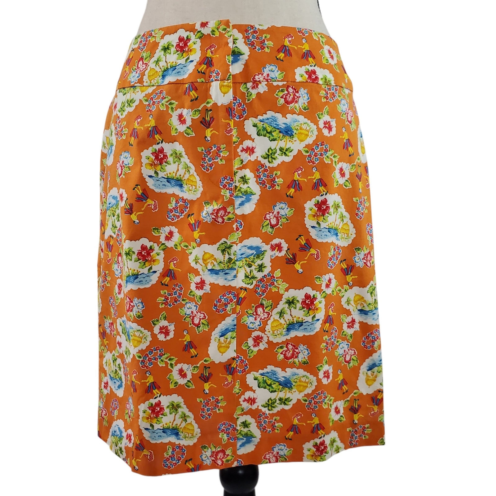 Vintage Hawiian Hula Print Women’s Skirt Size 8 Made in USA