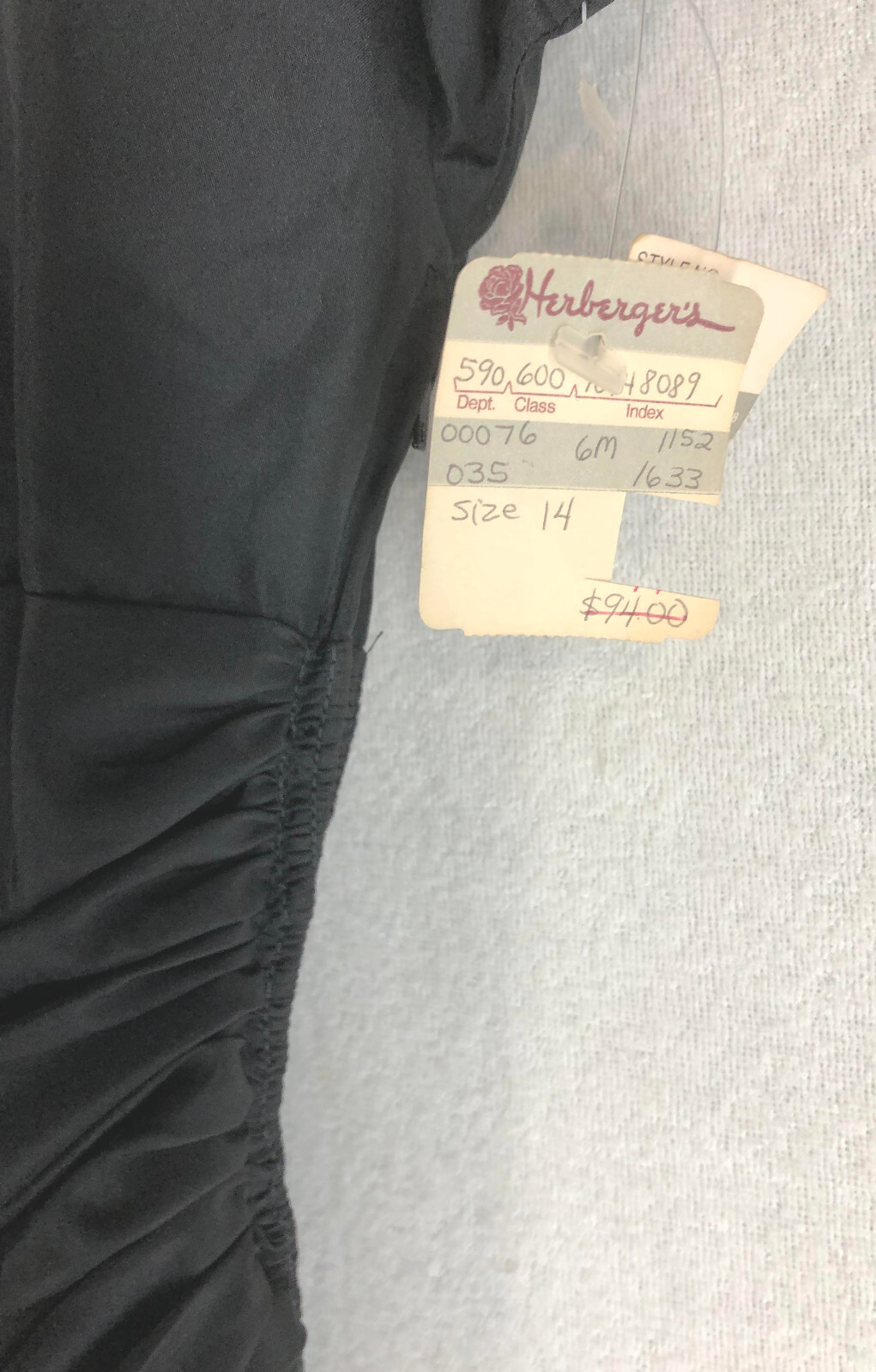 Vintage AMY DEB dress sz 14 Fitted Gathered Waist Velvet Skirt Low Cut Back Bow