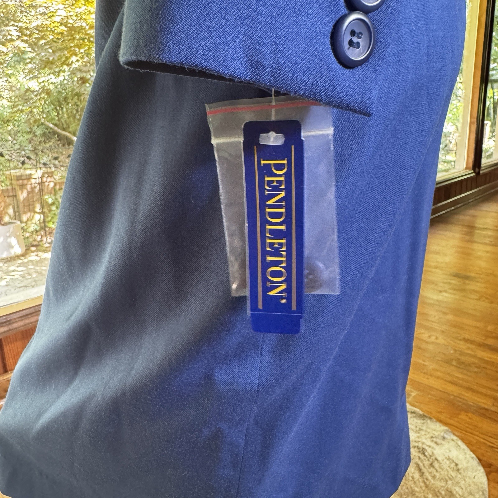 Vintage Pendleton Womens Navy Virgin Wool Skirt Suit Set Size 8 Academia NWT