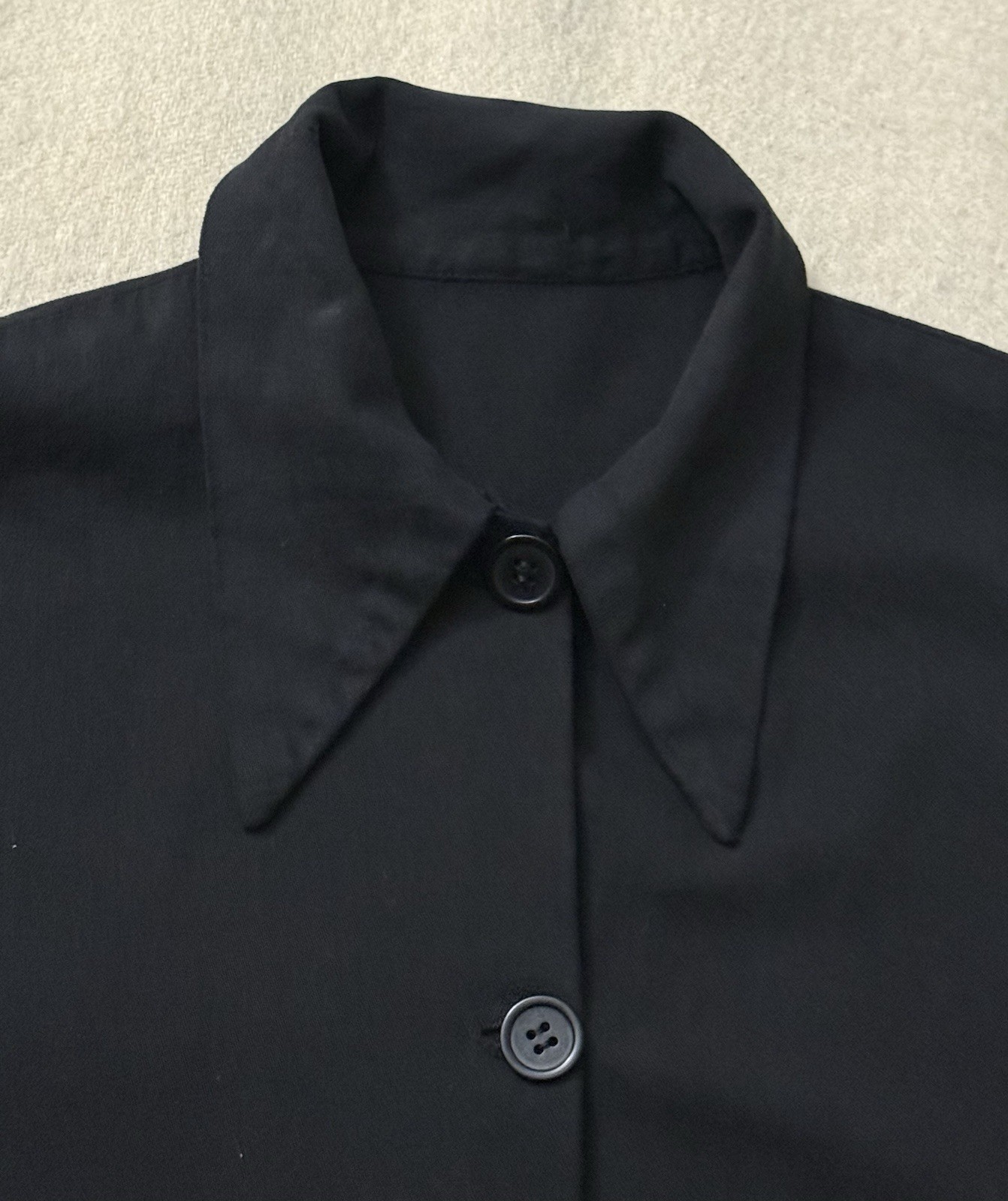 Vintage 40s 1940s Women’s Black Rayon Cotton Light Chore Jacket Size Small S