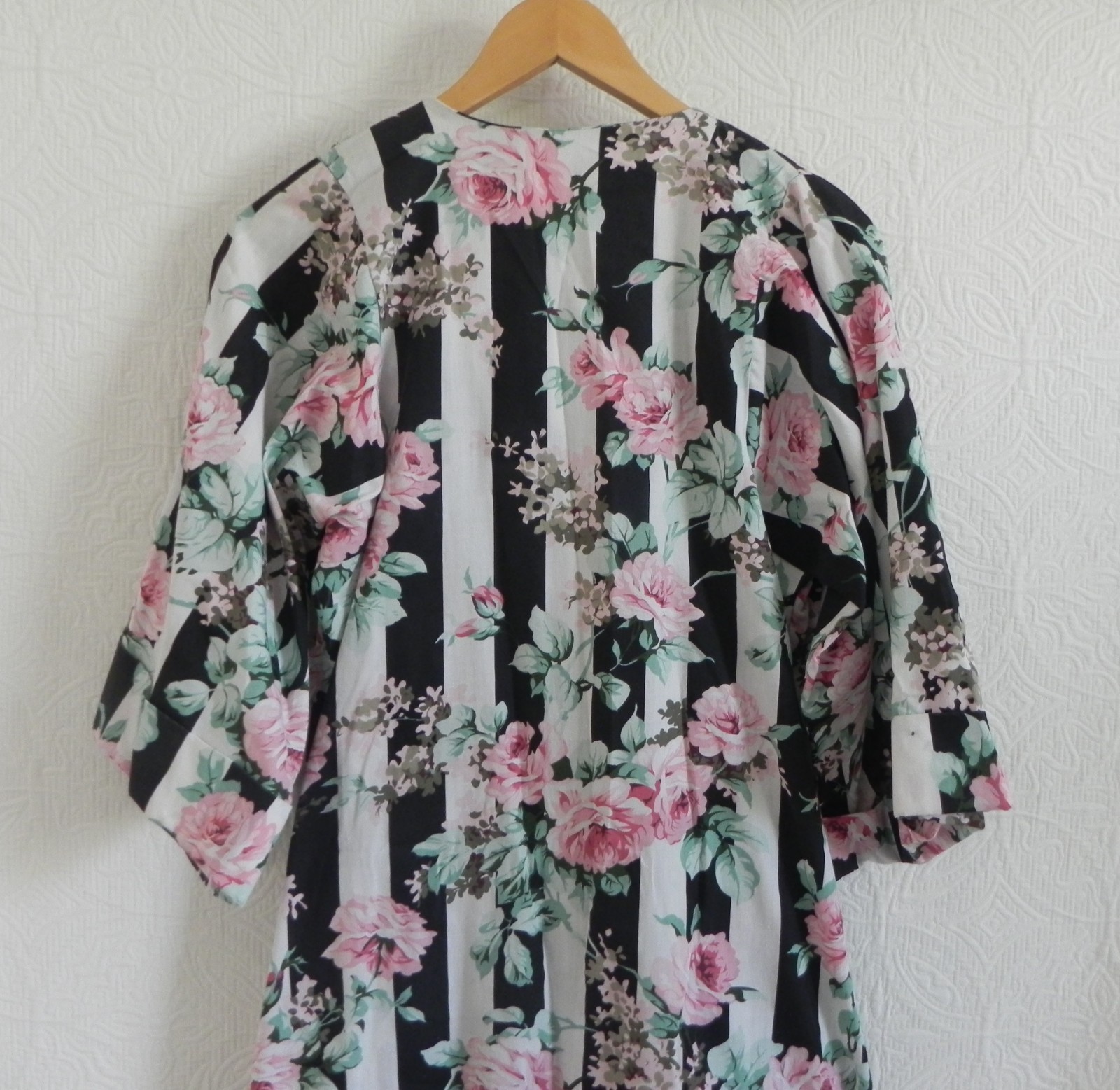 Anthony Richards House Coat/Dress/Coverup 1/2 Zip 3/4 Sleeve Relaxed Size T/S