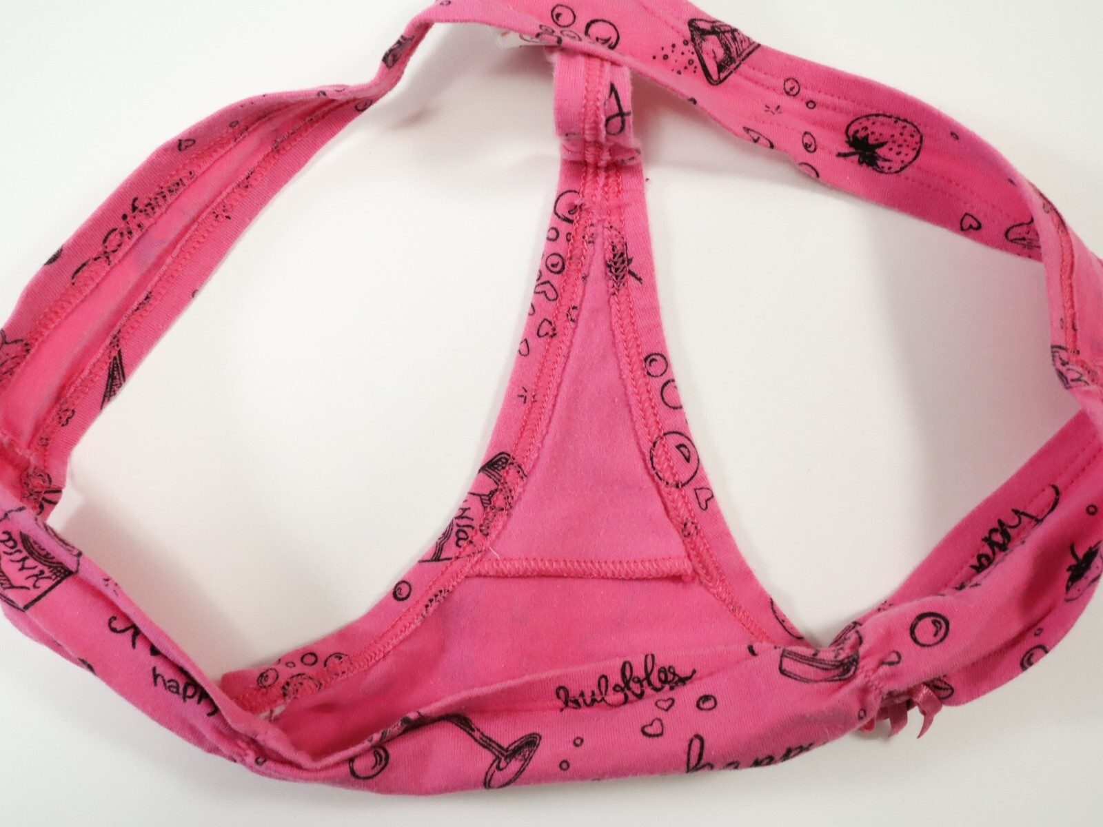 1 Vtg Victoria’s Secret PINK 2009 Ruched Bow Thong Panties Size SMALL