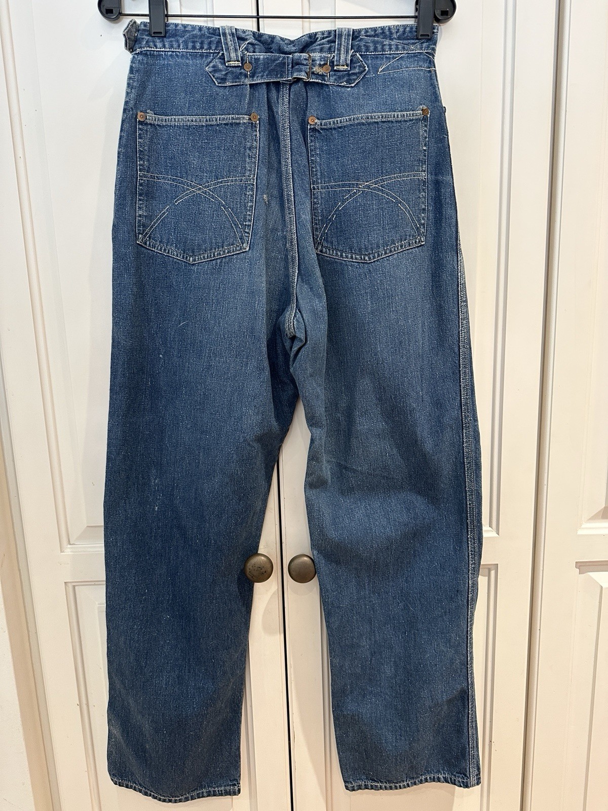VINTAGE 1994 LEVIS 501xx FADED INDIGO DENIM JEANS MADE IN USA 35×33 Fits 33×31