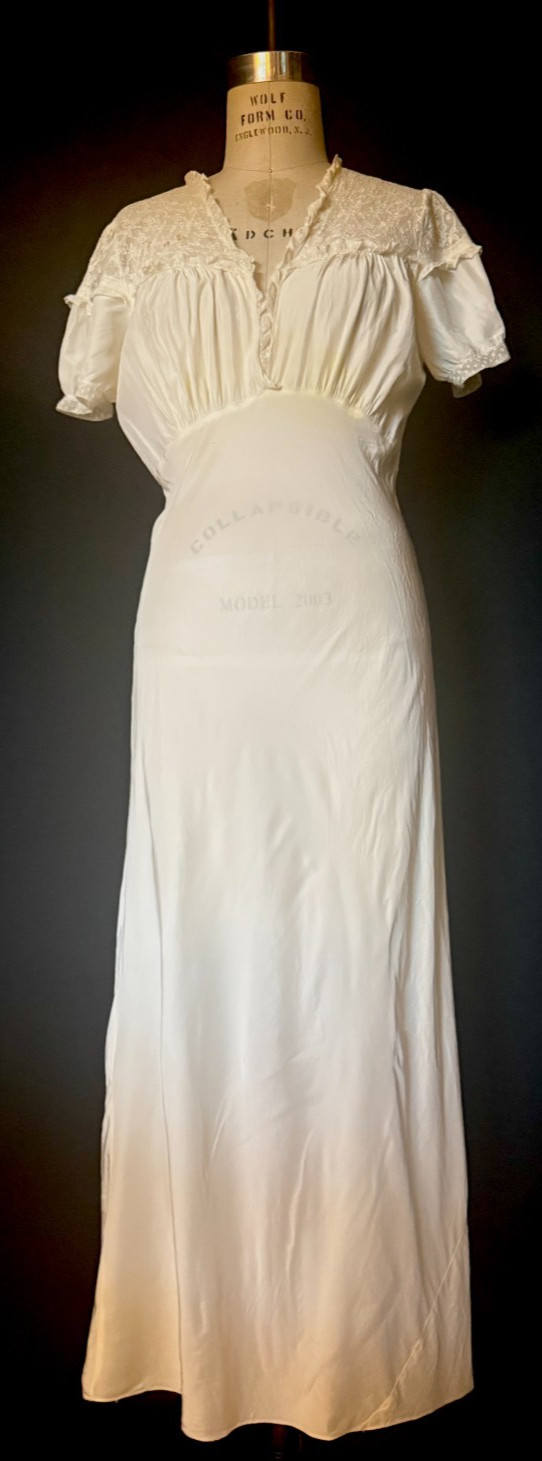 Vtg 1930s LINGERIE NEGLIGEE by GODFRIED, Bias Cut RAYON, HOLLYWOOD SILVER SCREEN