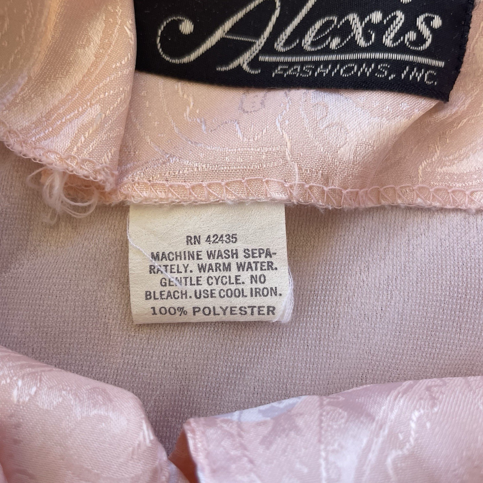 Vintage 1980s Alexis Fashion Inc Pink White Polka Dot Secretarial Dress Size S