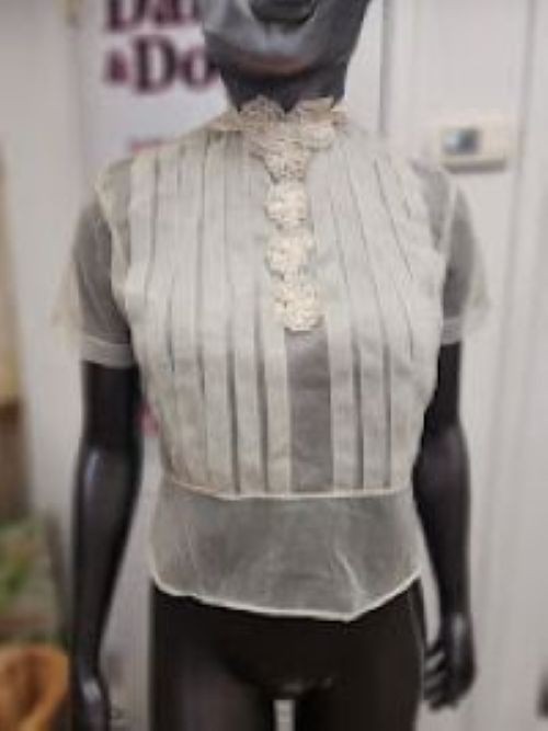 Gorgeous Vintage Jolene Cream Color Sheer Blouse 1950’s Swing Rockabilly
