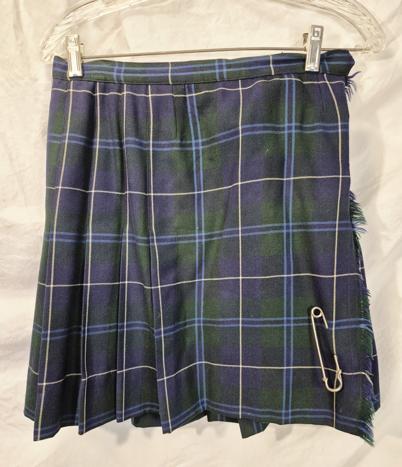 Florence Walsh Vest And Skirt Green Plaid Vintage Small Medium 1970s Schoolgirl