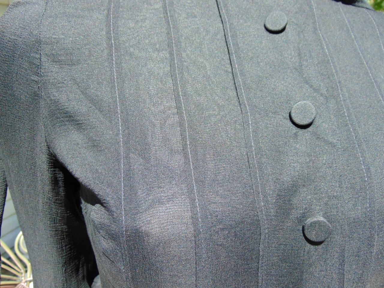 VTG 40s Chiffon Overlay Dress w Velvet trim 28W