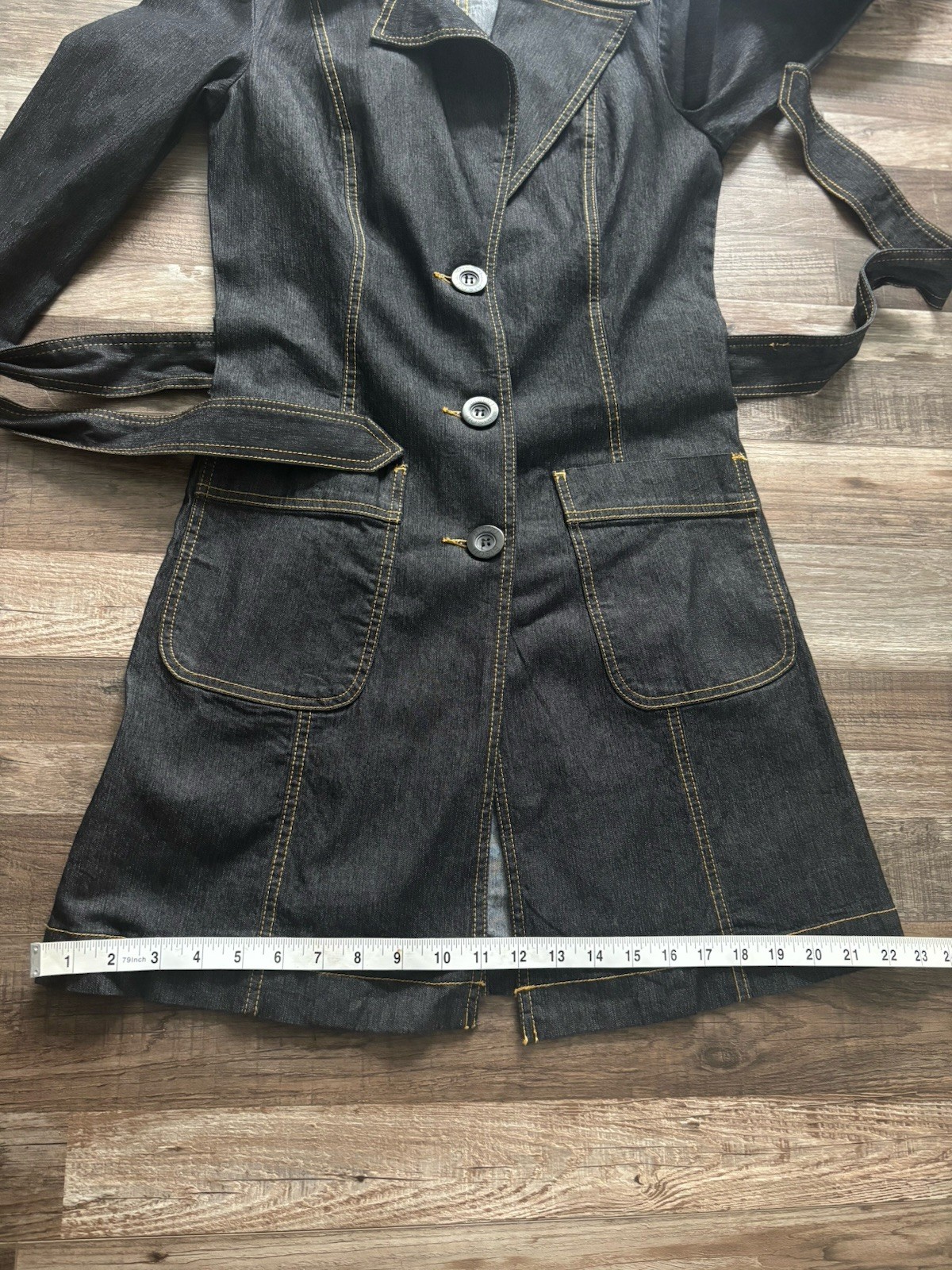 Bisou Bisou Front Button Denim Dress Womes Sz Small Vtg Y2k Pop
