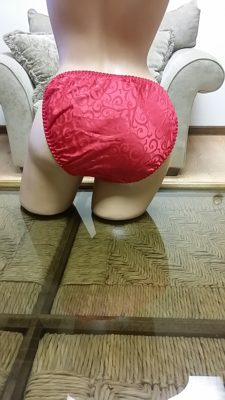 Satin String Bikini Panties, Ravishing Red, Size 7, EGO, Compare to Joe Boxer