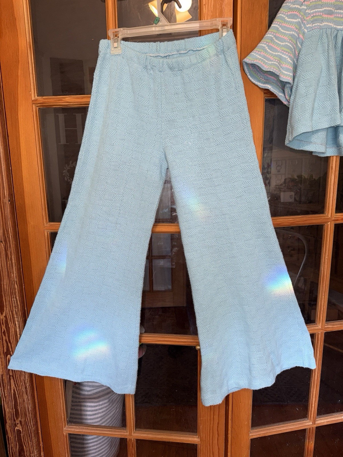 1960s Dale of California Angel Wing Crop Baby Doll Elephant Bell Bottom Pant Set