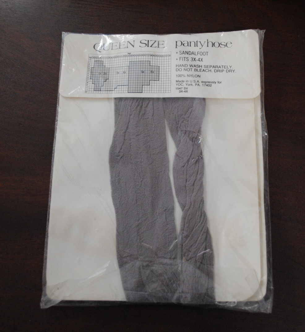 Vintage Super Value Queen Size Gray Plus Size Pany Hose Sandalfoot 3X 4X Sealed