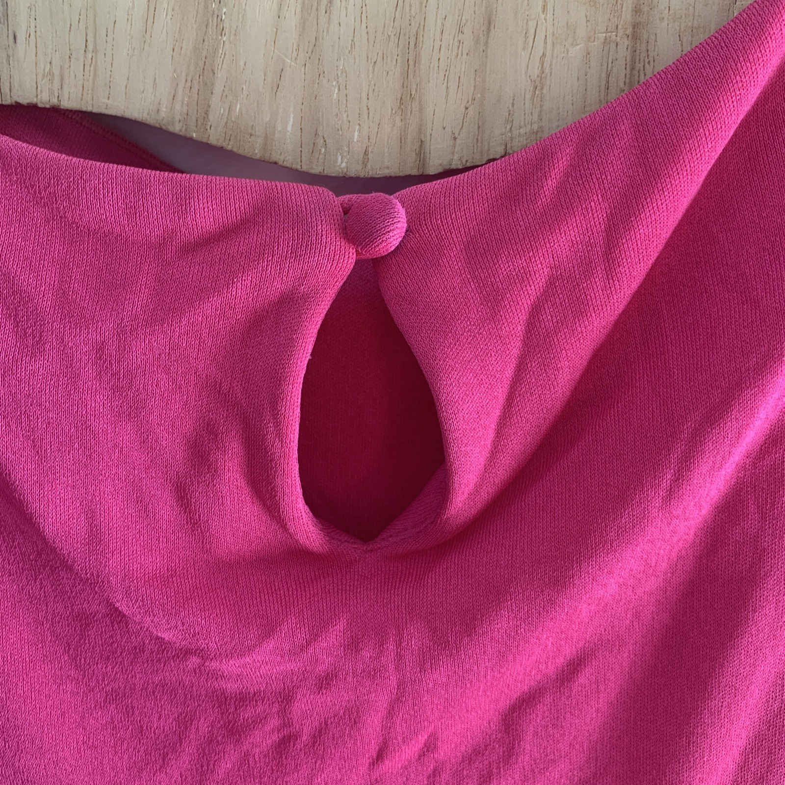 Holly Harp Neiman Marcus Hot Pink Cowl Neck Draped Tunic VTG Dress Medium